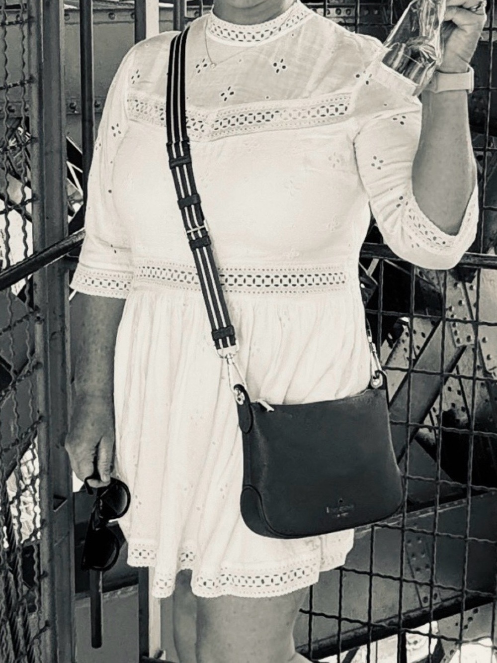 ABERCROMBIE & FITCH White Eyelet Lace Mock Neck Mini Dress XLP - Picture 3 of 14